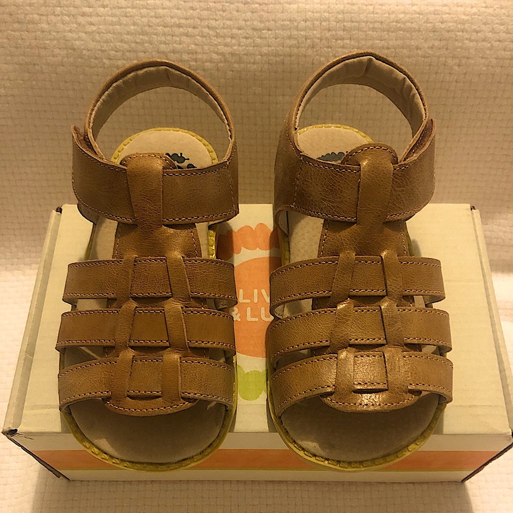 Livie and Luca “FINN” caramel colored leather sandal size 12